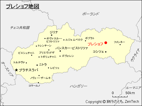 プレショフ地図