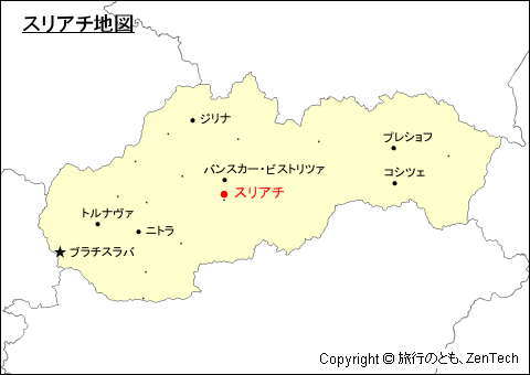 スロバキアにおけるスリアチ地図