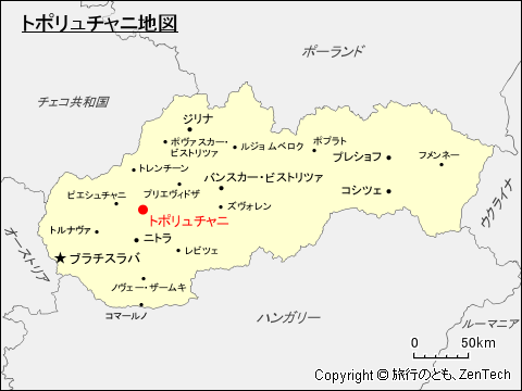 トポリュチャニ地図