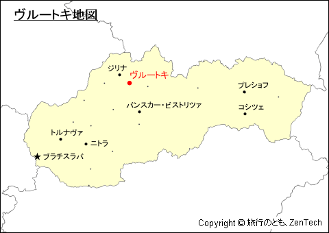 スロバキアにおけるヴルートキ地図