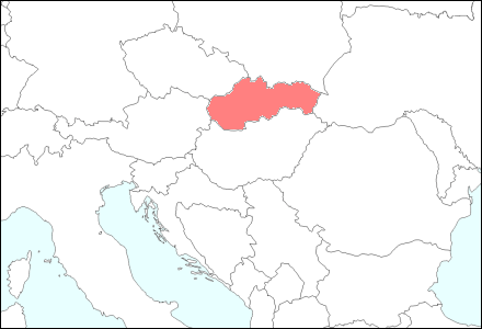 中央ヨーロッパにおけるスロバキアの位置