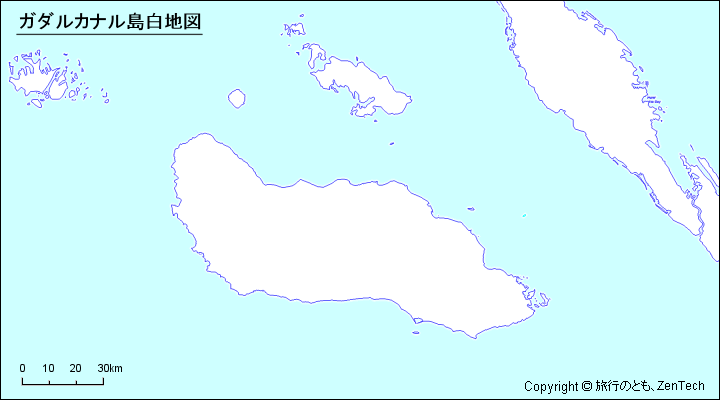 ガダルカナル島白地図