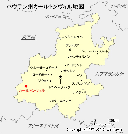 ハウテン州カールトンヴィル地図