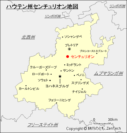 ハウテン州センチュリオン地図