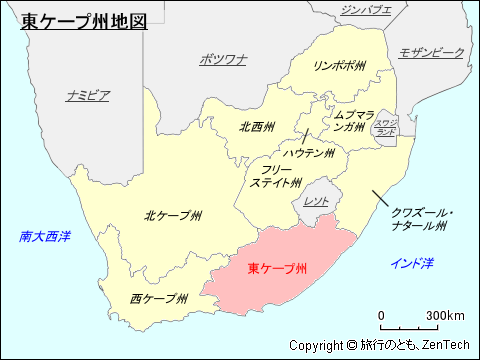 東ケープ州地図