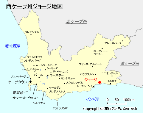 西ケープ州ジョージ地図