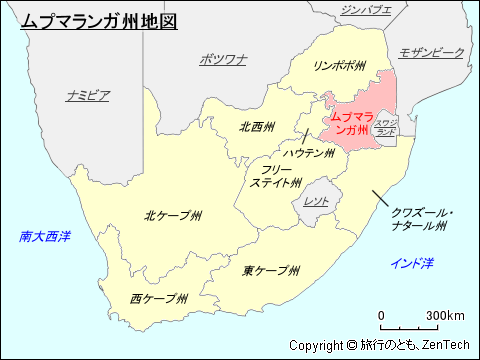 ムプマランガ州地図