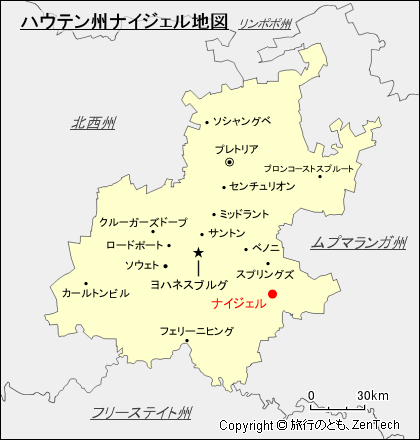 ハウテン州ナイジェル地図