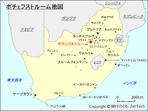 ポチェフストルーム地図