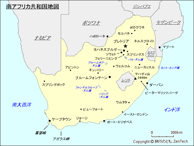 南アフリカ共和国地図