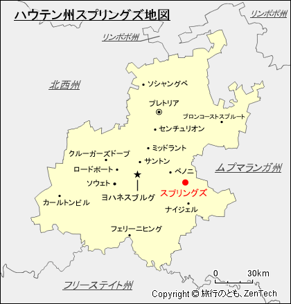 ハウテン州スプリングズ地図