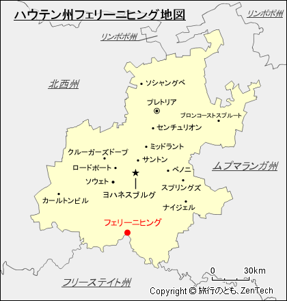 ハウテン州フェリーニヒング地図