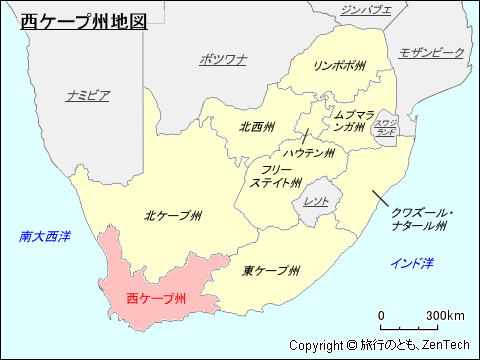 西ケープ州地図