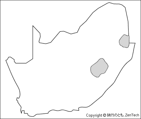 南アフリカ共和国白地図
