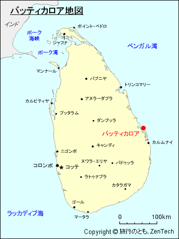 バッティカロア地図