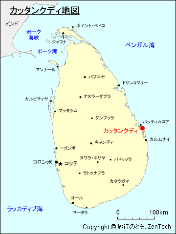 カッタンクディ地図
