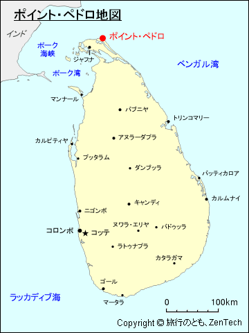 ポイント・ペドロ地図