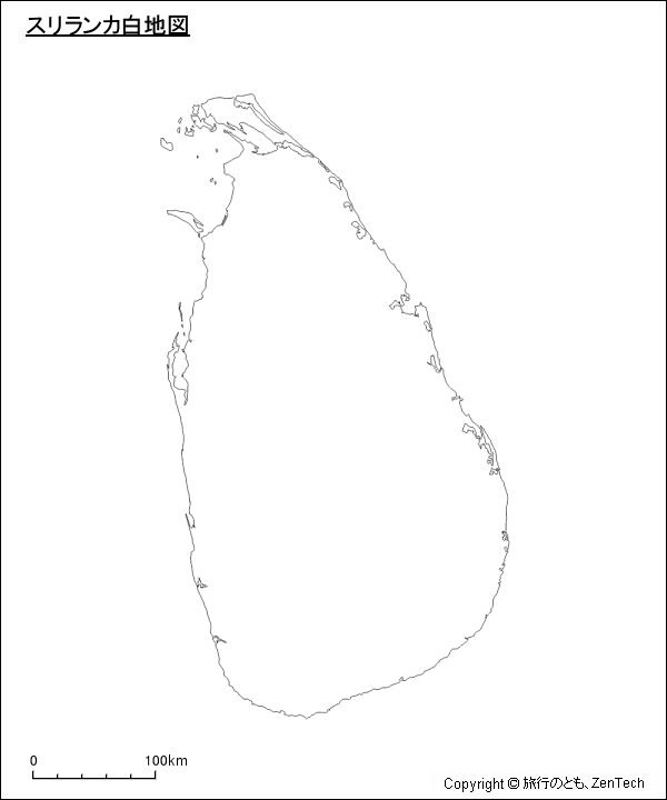 スリランカ白地図 スリランカ白地図