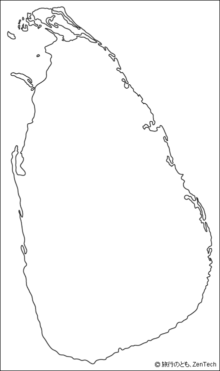 スリランカ白地図(大サイズ)