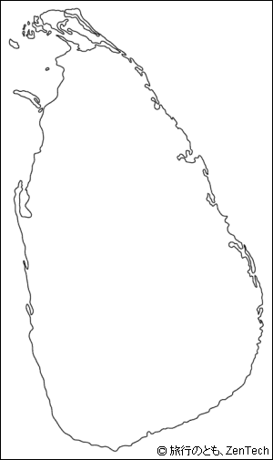 スリランカ白地図(中サイズ)
