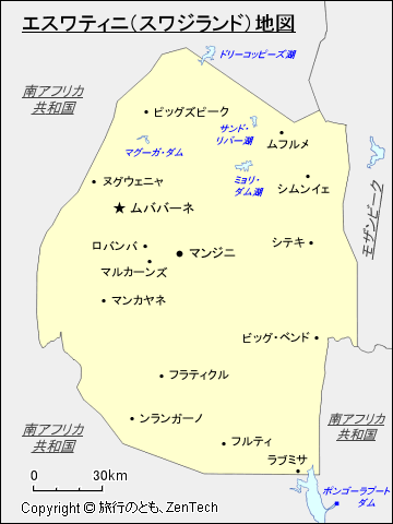 エスワティニ地図