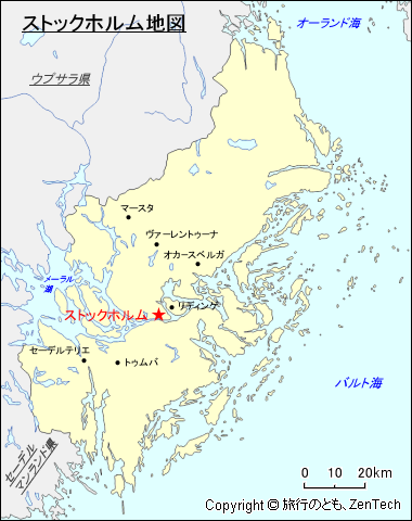 ストックホルム県ストックホルム地図