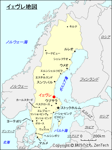 イェヴレ地図