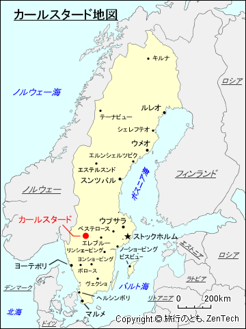 カールスタード地図