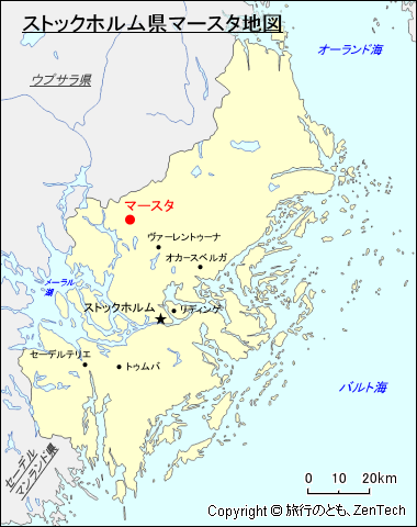 ストックホルム県マースタ地図