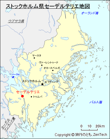 ストックホルム県セーデルテリエ地図