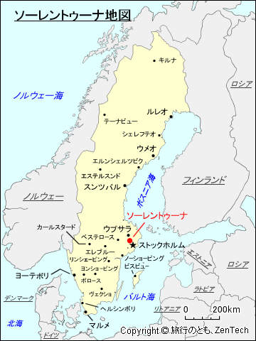 ソーレントゥーナ地図