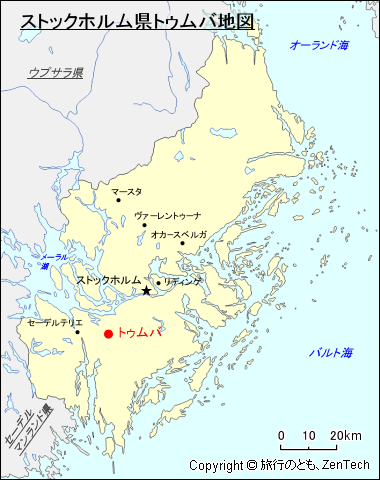 ストックホルム県トゥムバ地図