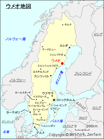 ウメオ地図