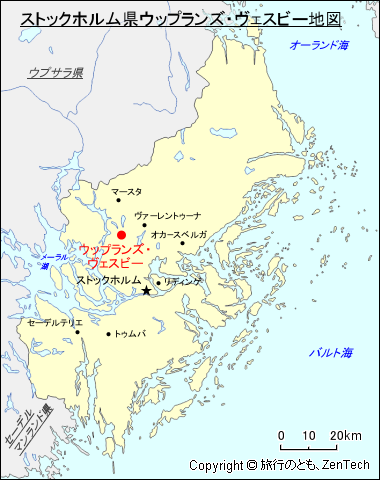 ストックホルム県ウップランズ・ヴェスビー地図