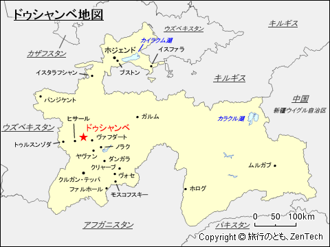 ドゥシャンベ地図