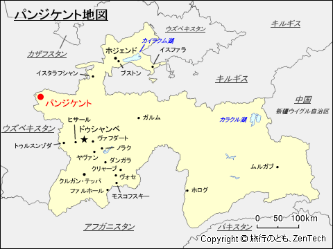 パンジケント地図