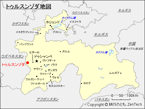 トゥルスンゾダ地図