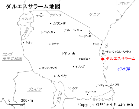 ダルエスサラーム地図