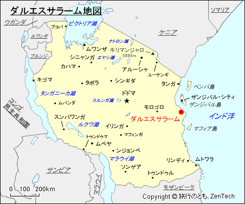 ダルエスサラーム地図