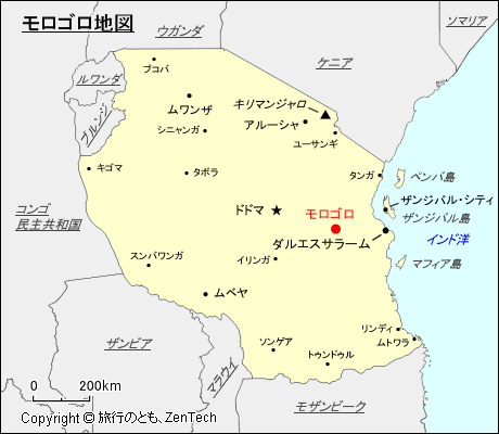 モロゴロ地図