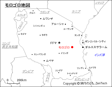 モロゴロ地図