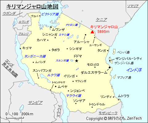 キリマンジャロ山地図