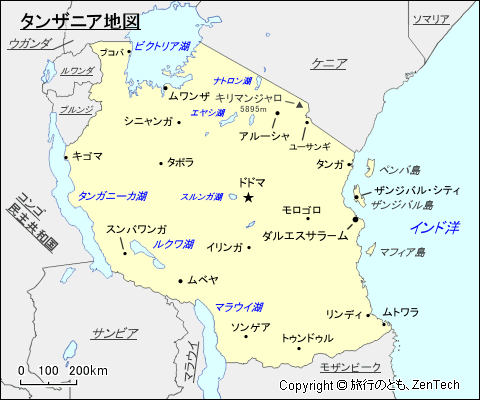 タンザニア地図