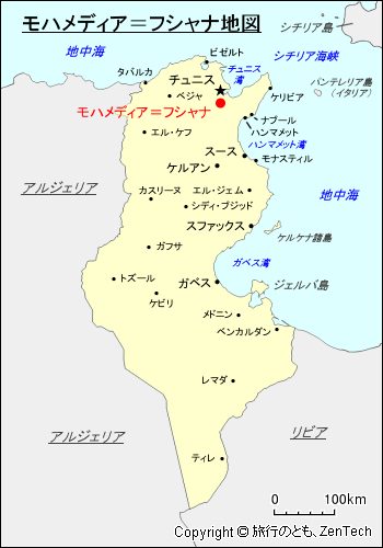 モハメディア＝フシャナ地図