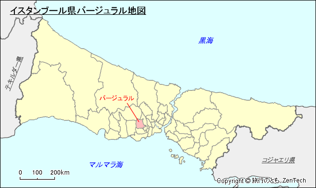 イスタンブール県バージュラル地図