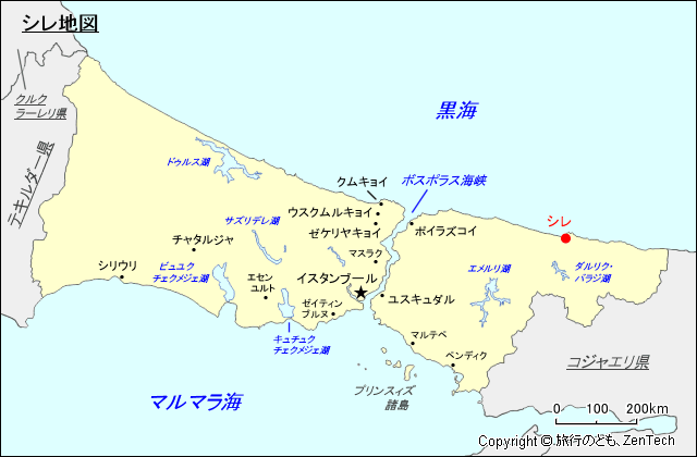 イスタンブール県シレ地図