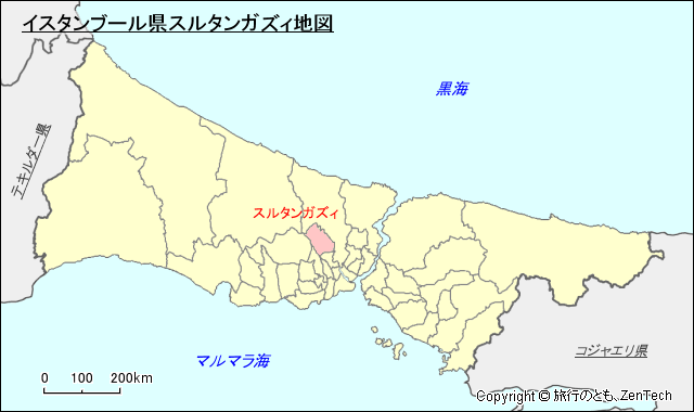 イスタンブール県スルタンガズィ地図