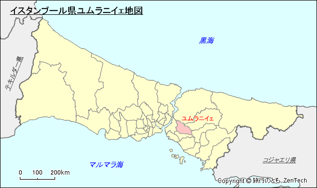 イスタンブール県ユムラニイェ地図