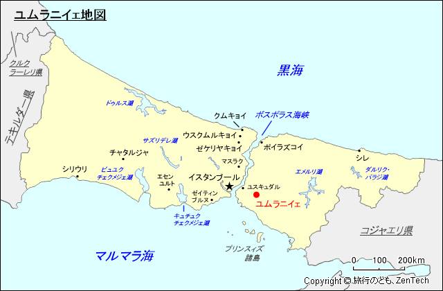 イスタンブール県ユムラニイェ地図