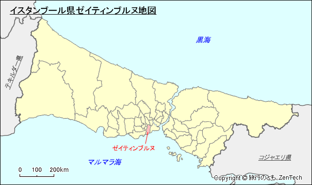 イスタンブール県ゼイティンブルヌ地図